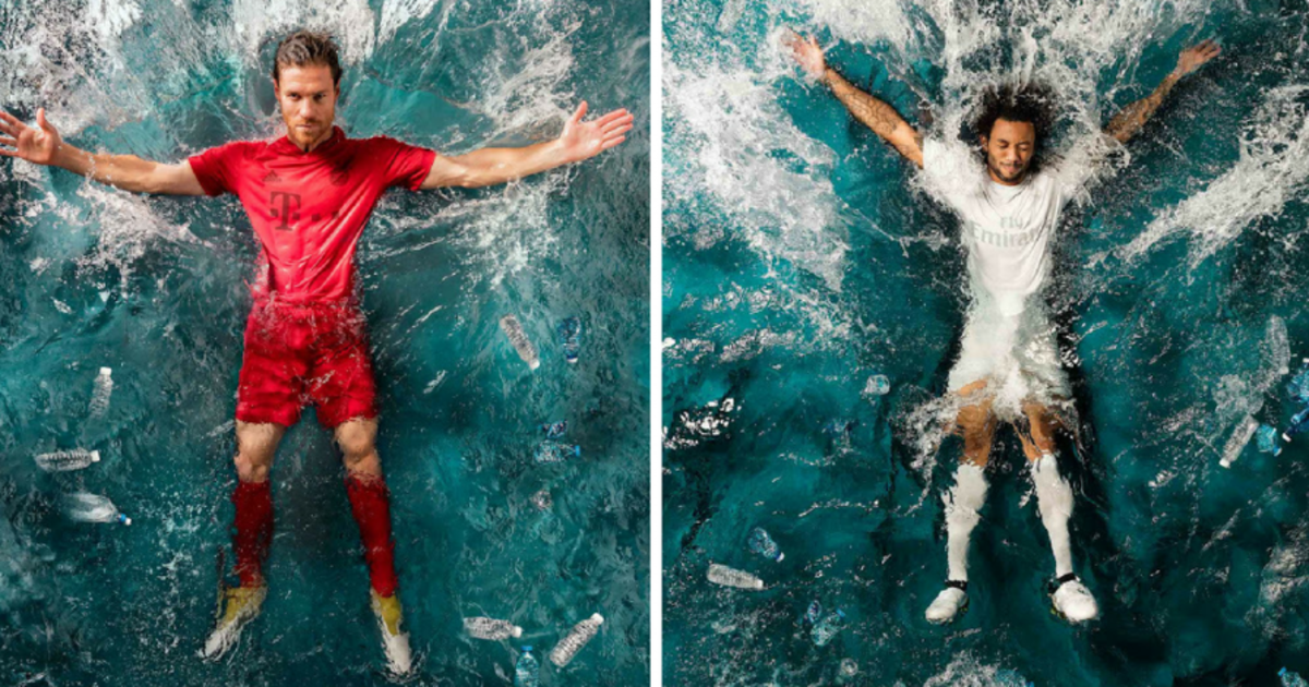 Adidas создал футбольную форму из переработанного океанского мусора.