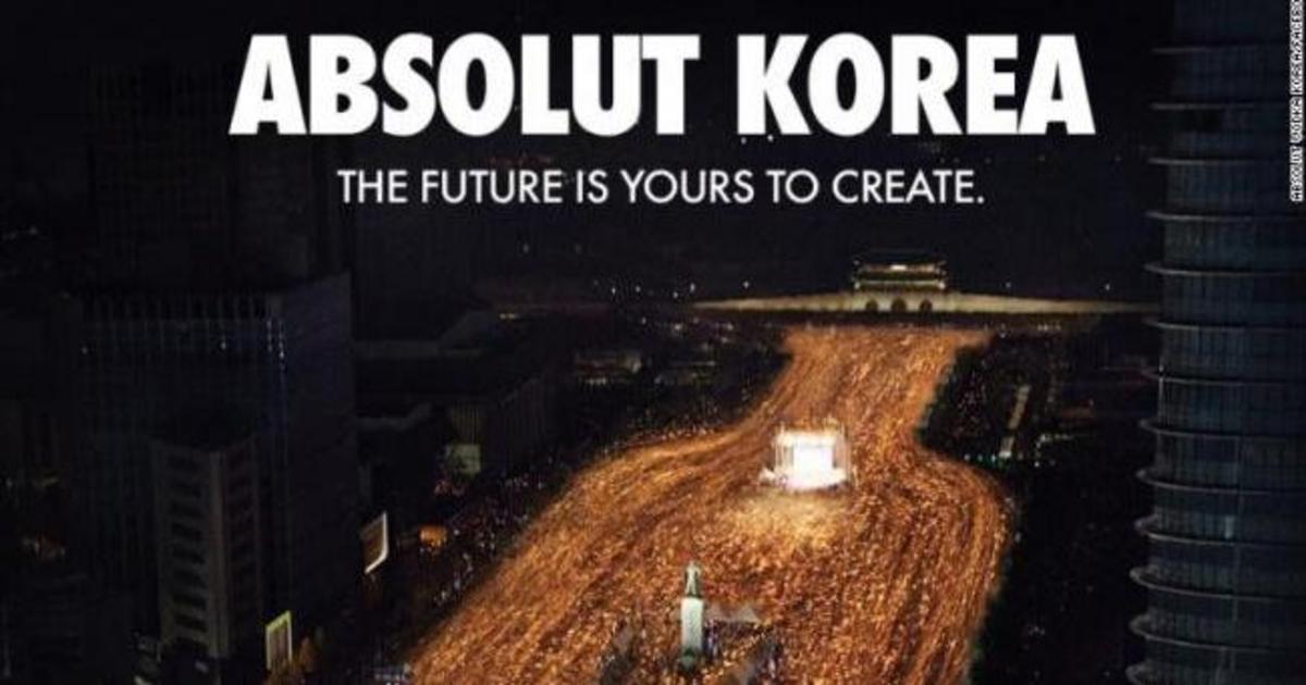 Absolut Vodka использовала протесты против президента Южной Кореи в рекламе