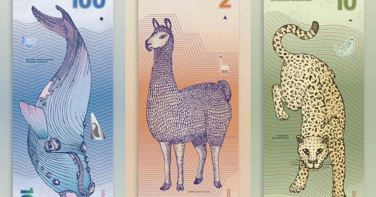 Креативный редизайн аргентинских банкнот.