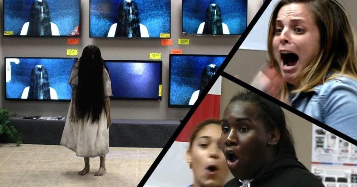 Страшное промо: девочка из фильма «Звонок» напугала покупателей.