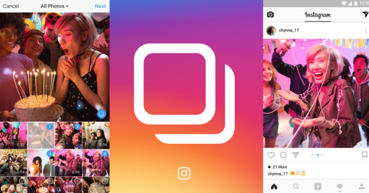 Instagram позволил делиться 10 фото и видео в одном посте.