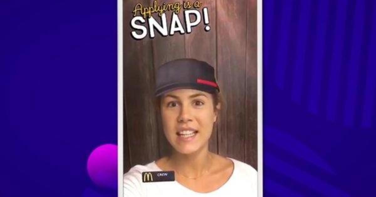 McDonald’s нанимает на работу с помощью Snapchat.