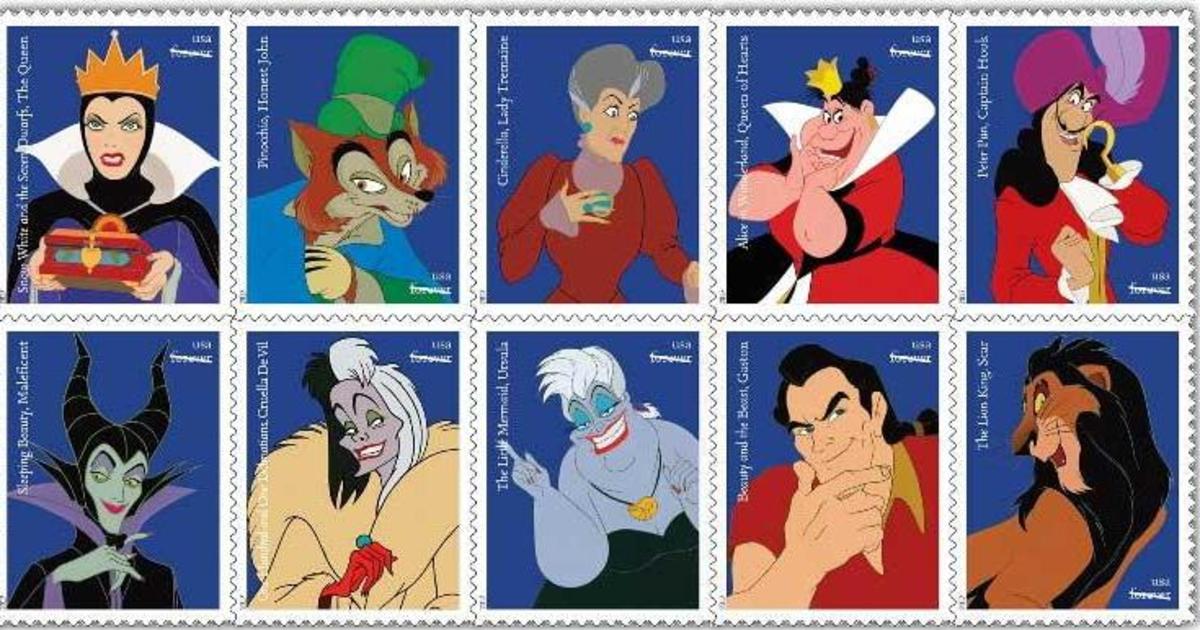 В США вышли почтовые марки с диснеевскими злодеями.