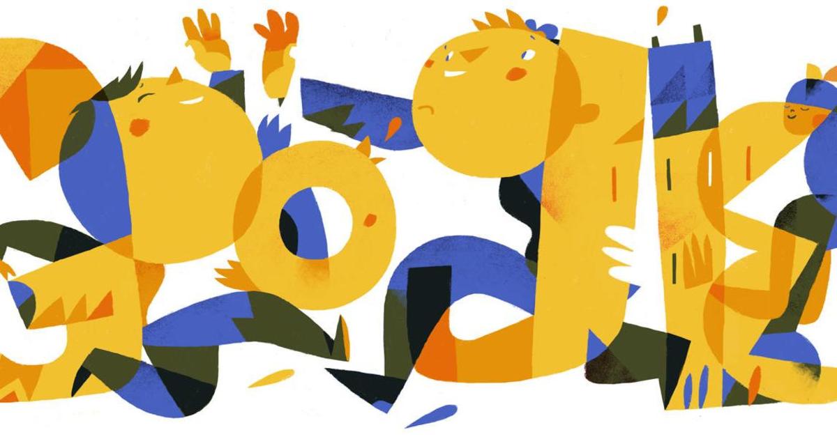Google отметил День Независимости Украины ярким дудлом.