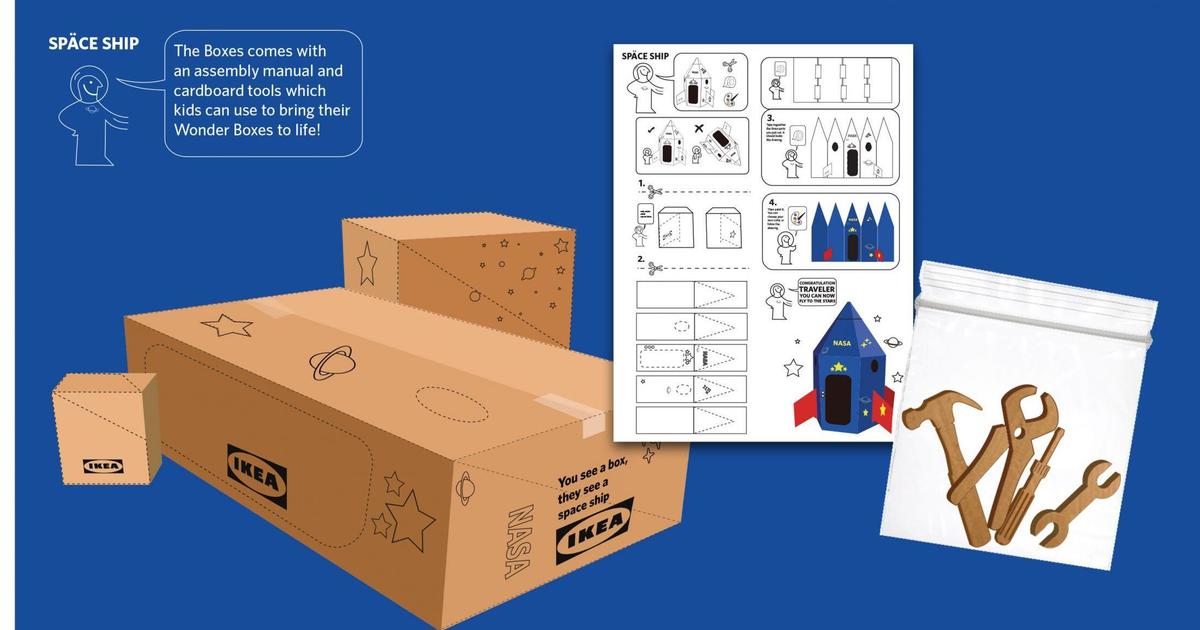 IKEA превратила картонные коробки в космический корабль.