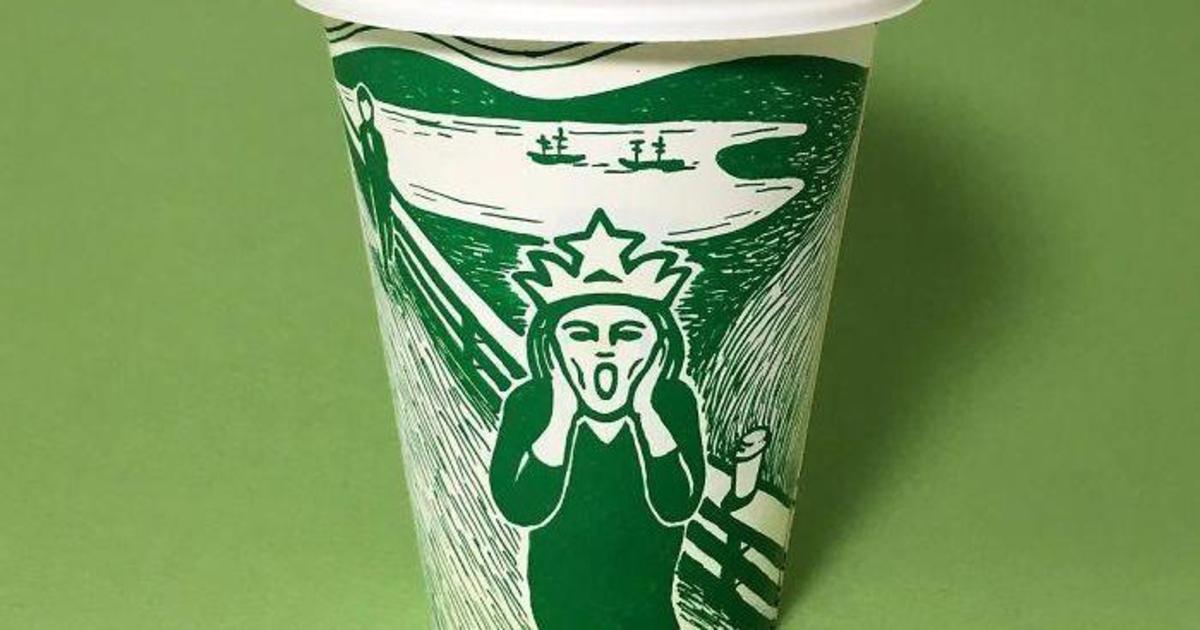 Художник показал тайную жизнь русалки Starbucks.