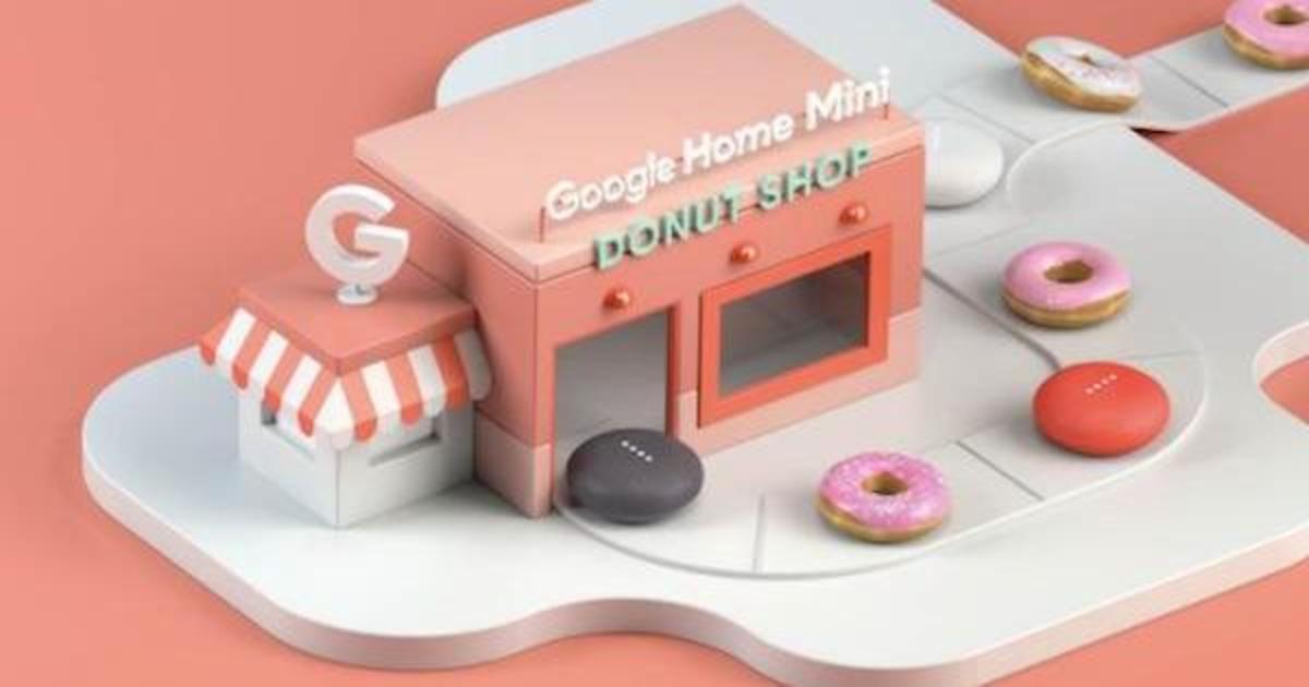 Google смешал пончики с Home Mini в pop-up магазинах.