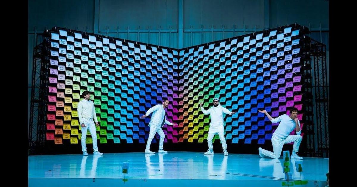 Новый клип OK Go сняли с помощью цветной бумаги и 567 принтеров.