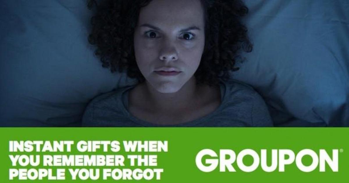 Праздничная «О, черт!»-кампания Groupon напомнила о покупке подарков.