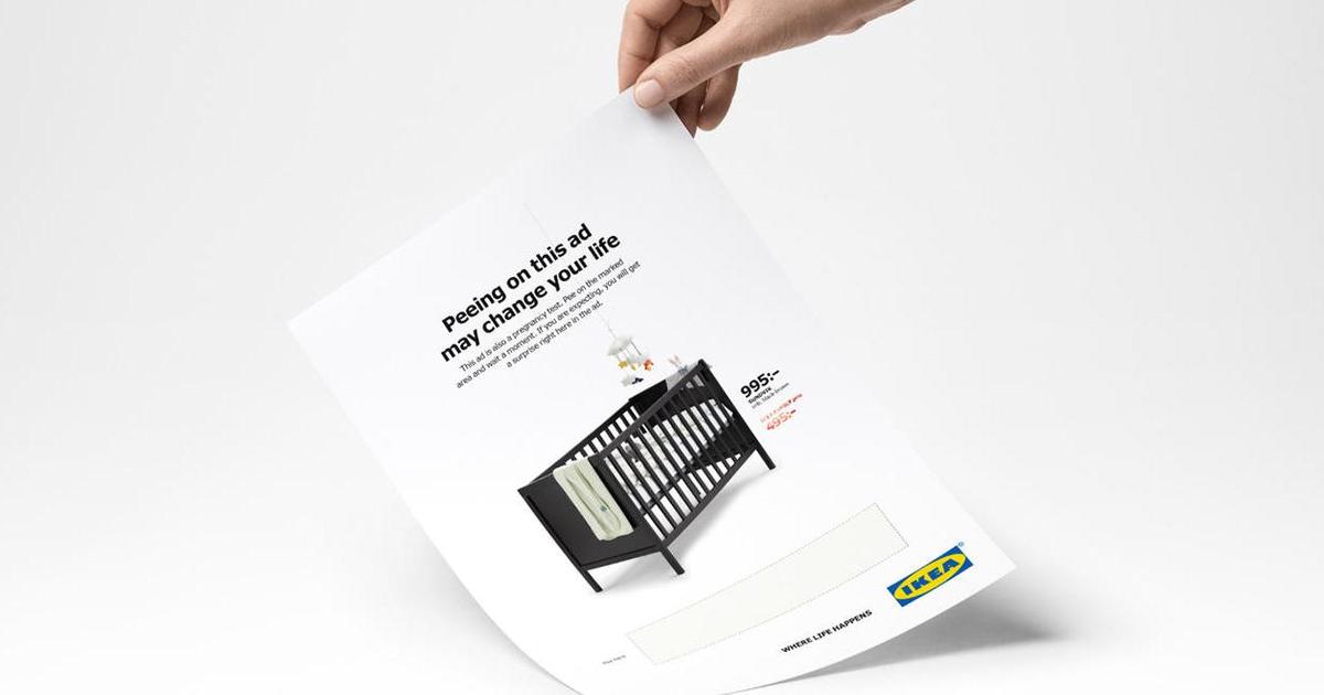 Ikea включила тест на беременность в печатную рекламу.