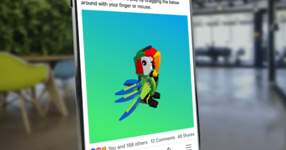 Facebook позволил публиковать 3D-посты.