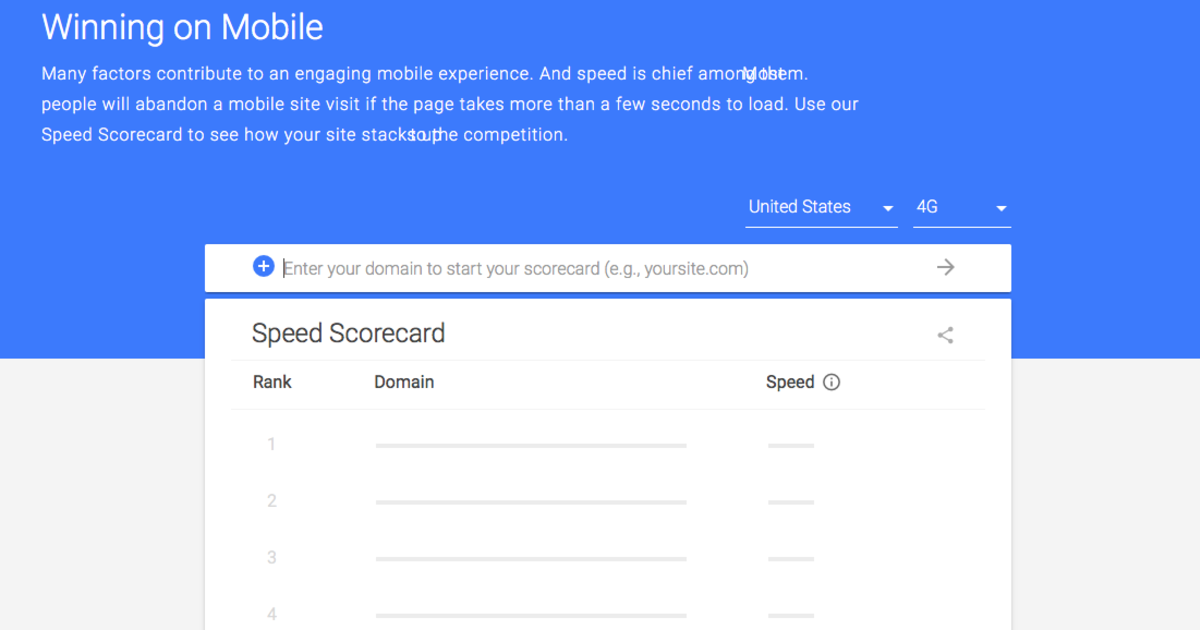 Новый инструмент Google сравнит скорость мобильного сайта с конкурентами.