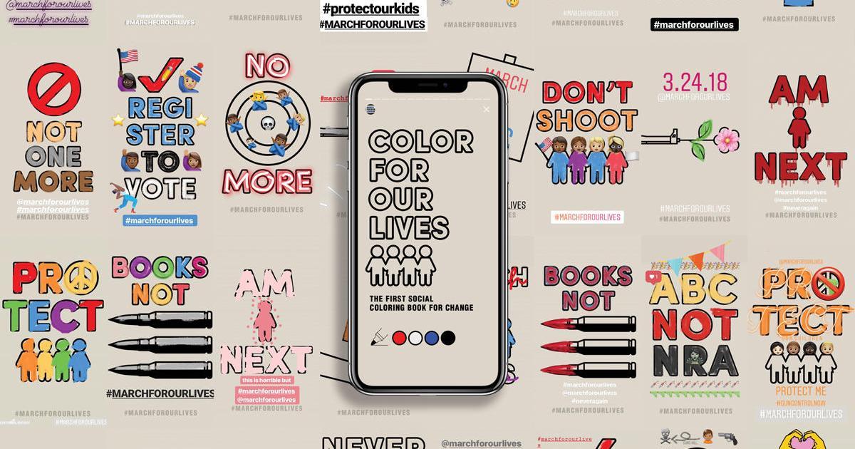 BBH создали раскраску в Instagram с постерами для  «Марша за наши жизни».