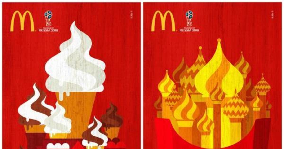 Матрешки и купола: постеры McDonald’s к ЧМ 2018 в России.