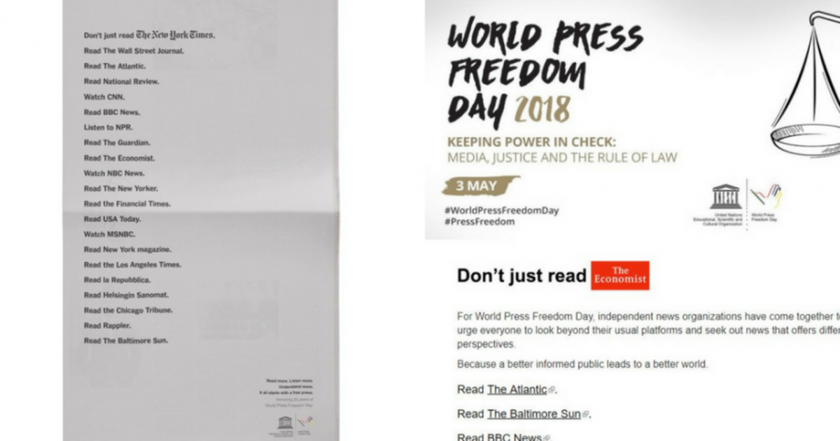 Крупнейшие издания прорекламировали друг друга ради свободы прессы.