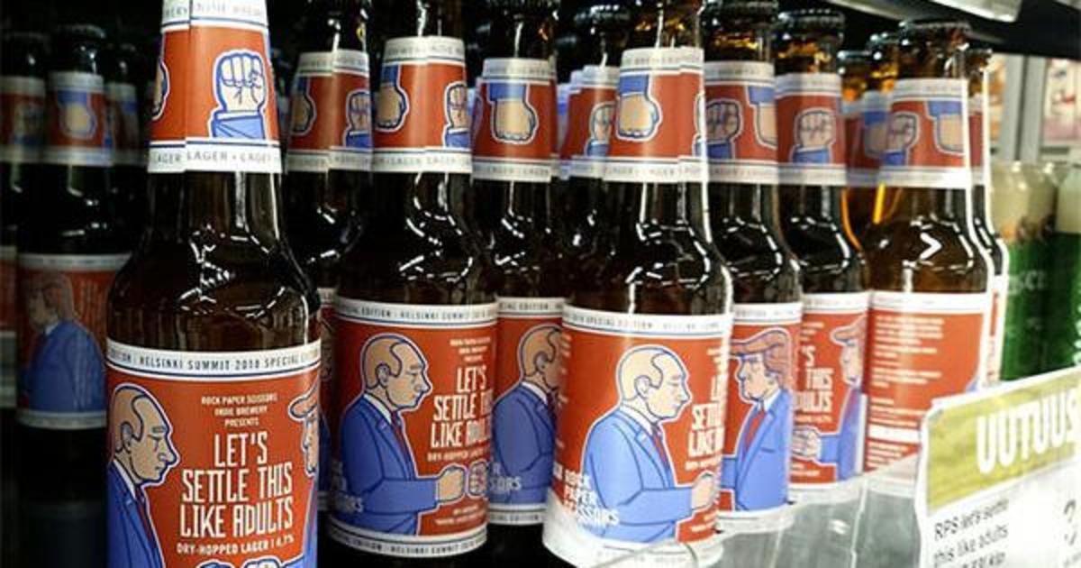 Финны выпустили пиво с изображением Путина и Трампа.