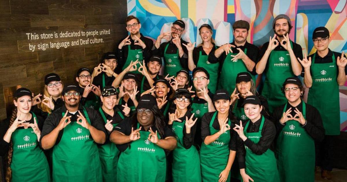 Starbucks открыл первую кофейню для глухонемых в США.