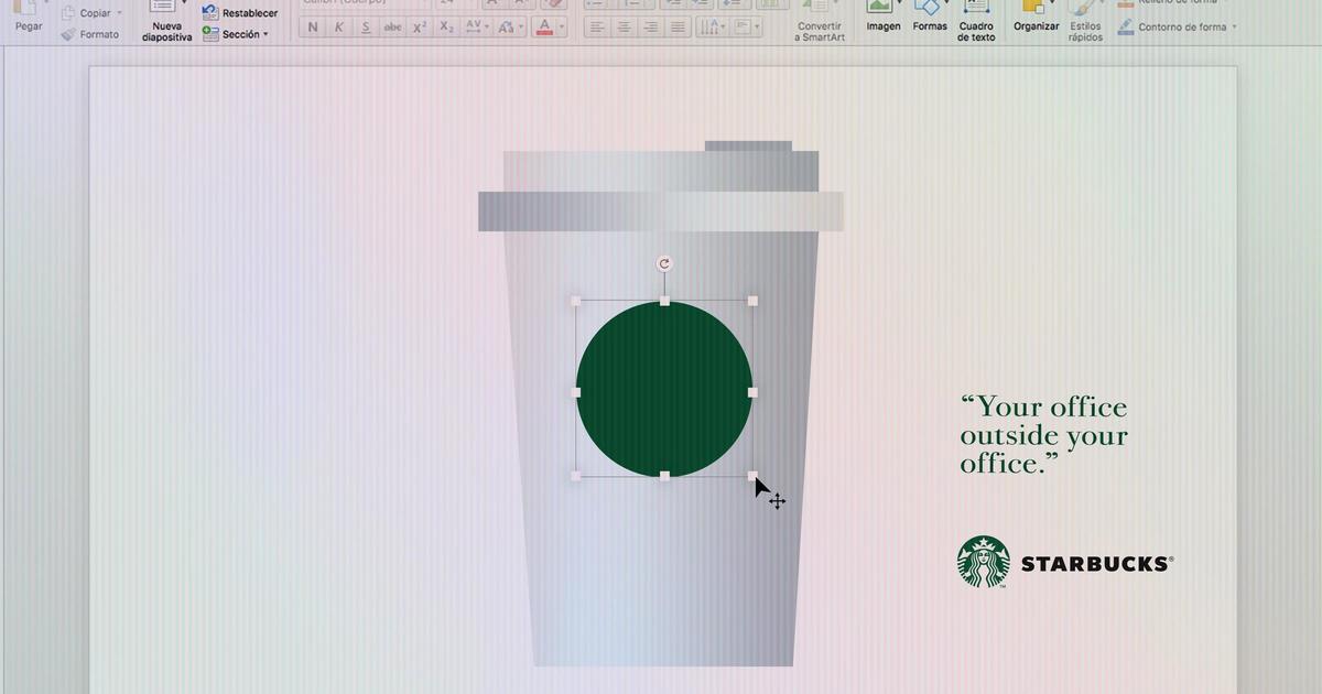 Starbucks создал рекламные принты в офисных редакторах.