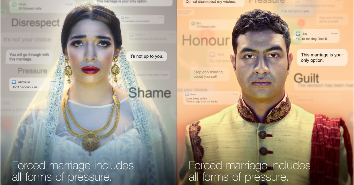 Британский департамент по контролю за иммиграцией создал кампанию о брачном насилии.