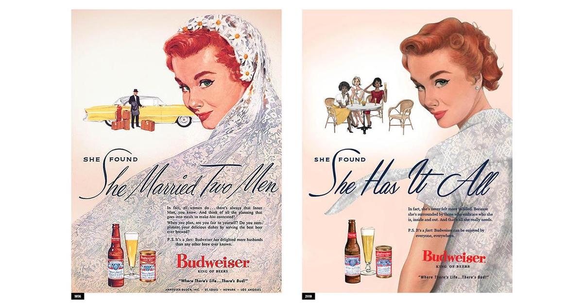 Budweiser возродил свои самые стереотипные рекламные принты из 50-х.
