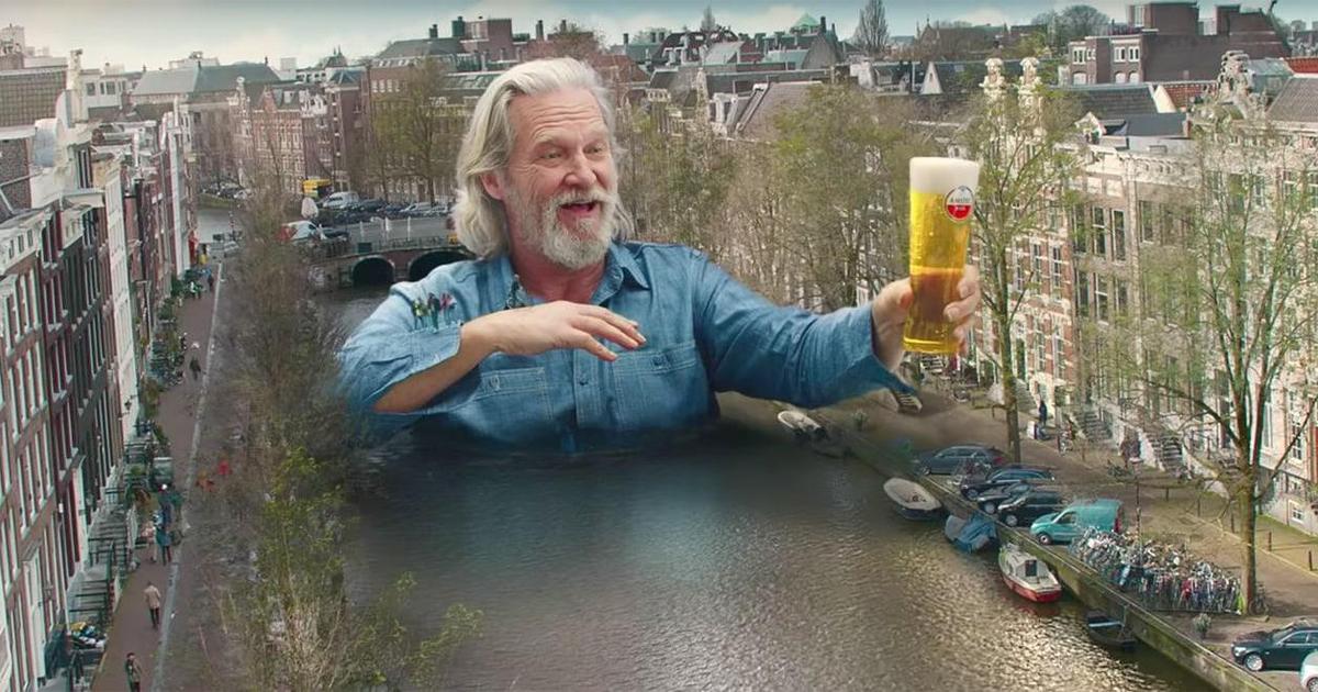 Джеффа Бриджеса превратили в мост в рекламе пивного бренда Amstel