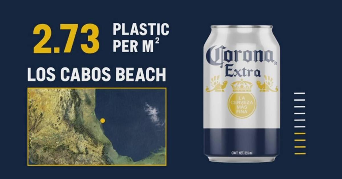 Corona наглядно показала уровень загрязнения пляжей пластиком с помощью дизайна банок