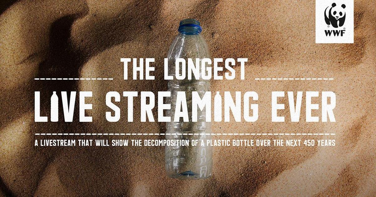 WWF запустил 450-летнюю live-трансляцию распада пластиковой бутылки
