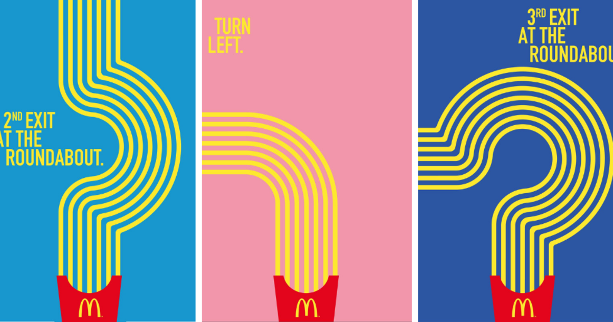 Наружная реклама McDonald’s указала дорогу к ресторанам с помощью фри