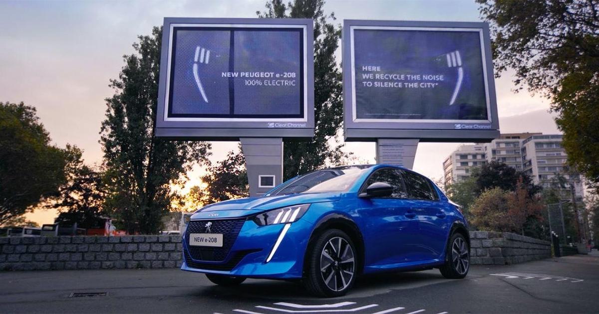 Креатив в Outdoor: Peugeot использовал городской шум для зарядки авто