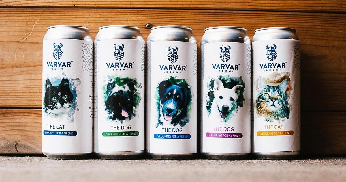 Украинская пивоварня выпустила банки с пивом с изображением бездомных животных