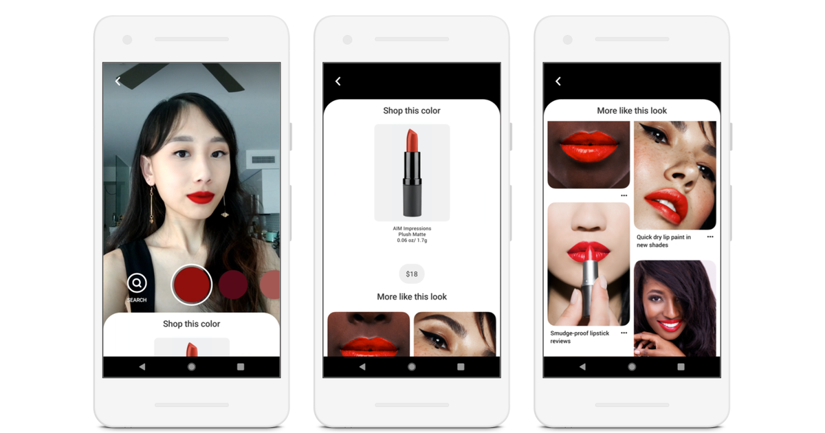 Новая функция Pinterest позволит виртуально примерить макияж
