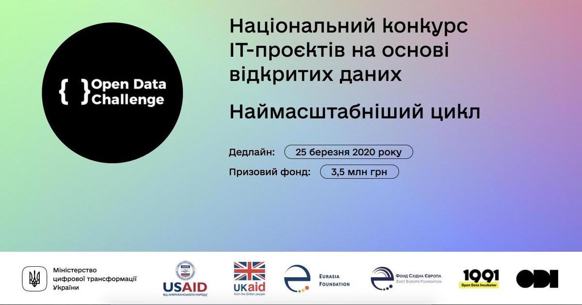 В Україні стартував конкурс ІТ-проєктів на основі відкритих даних