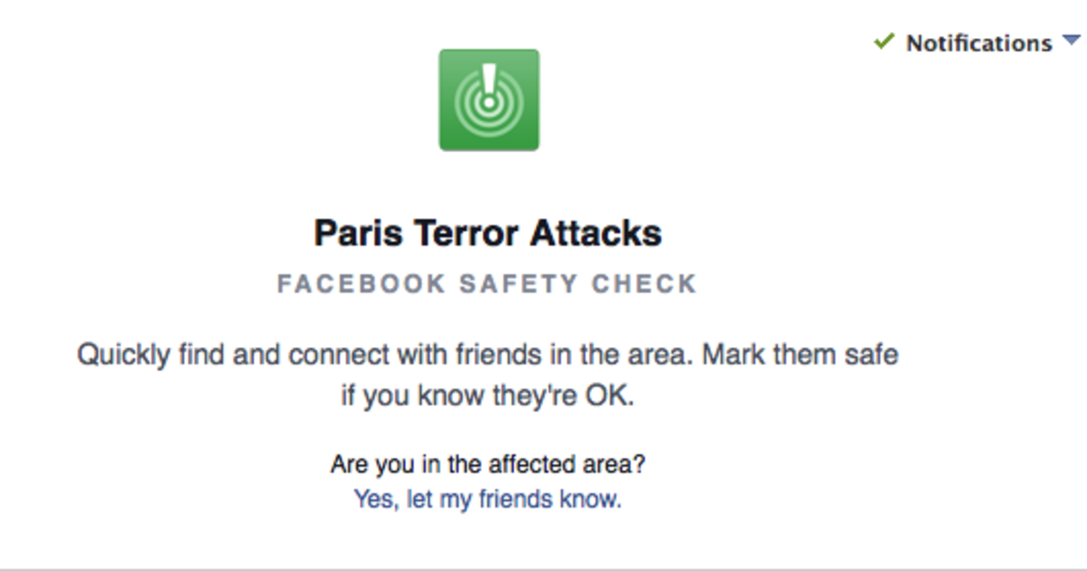 Facebook активировал инструмент Safety Check для Парижа.