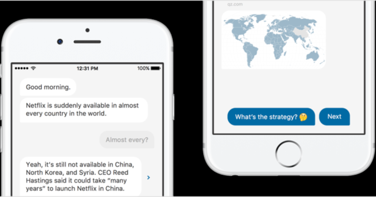 Quartz превратил новости в чат благодаря новому iOS приложению.