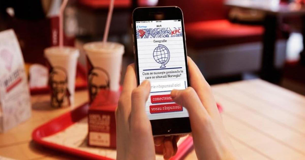 KFC продвигает образование в Румынии с помощью бесплатного Wi-Fi.