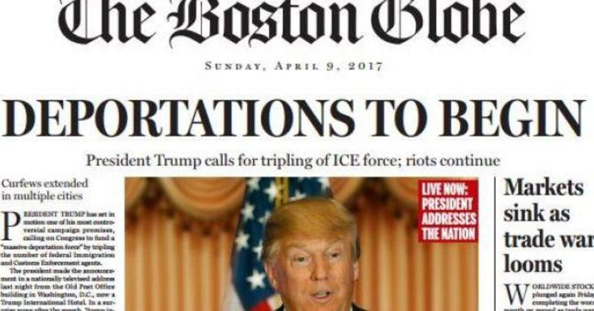Boston Globe вышло с фейковой первой страницей, показав Америку Трампа.