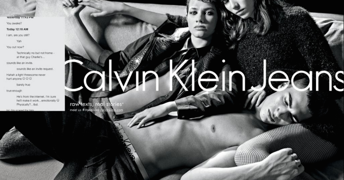 Calvin Klein запустил рекламную кампанию с элементами секстинга.