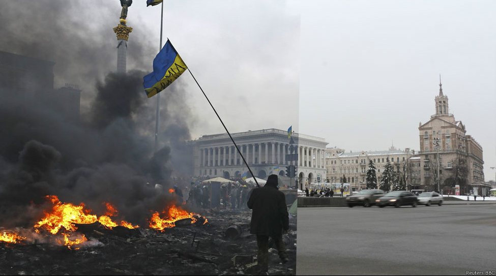 Ресурс BBC Украина в рамках спецпроекта в честь годовщины расстрелов на Майдане создал фотоколлаж,