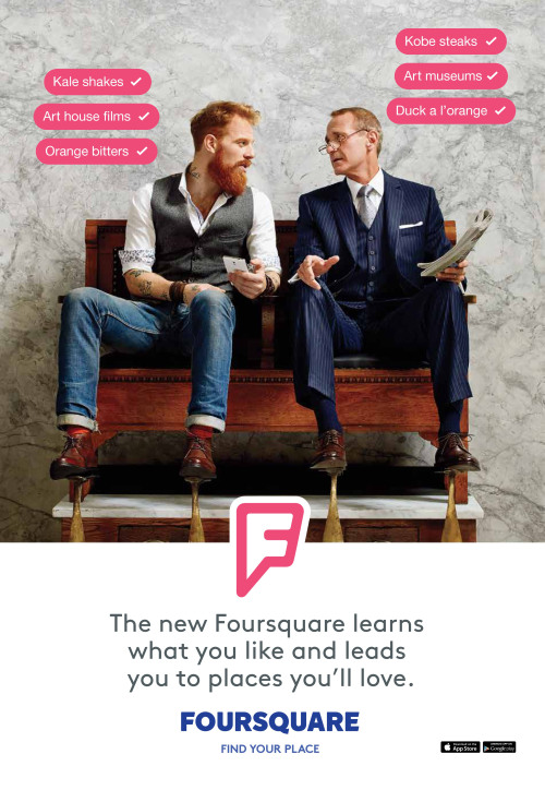 Foursquare запустила первую outdoor кампанию, чтобы стать digital проводником в физическом мире для людей.