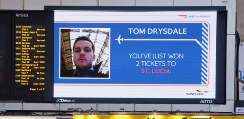 Авиакомпания British Airways реализовала нестандартную рекламную акцию в Лондоне, на лондонском железнодорожном вокзале Виктория