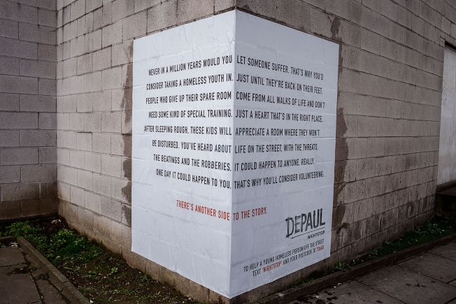Publicis London разработали умную outdoor кампанию для организации, которая занимается проблемой бездомных Depaul.