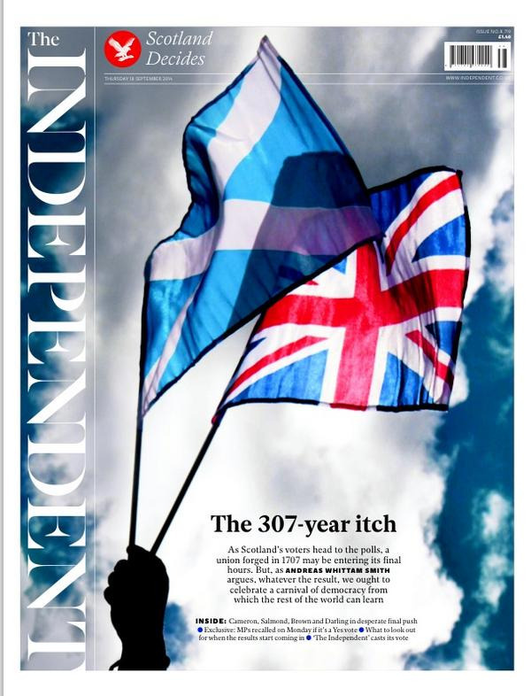 Британские и шотландские издания о референдуме в Шотландии