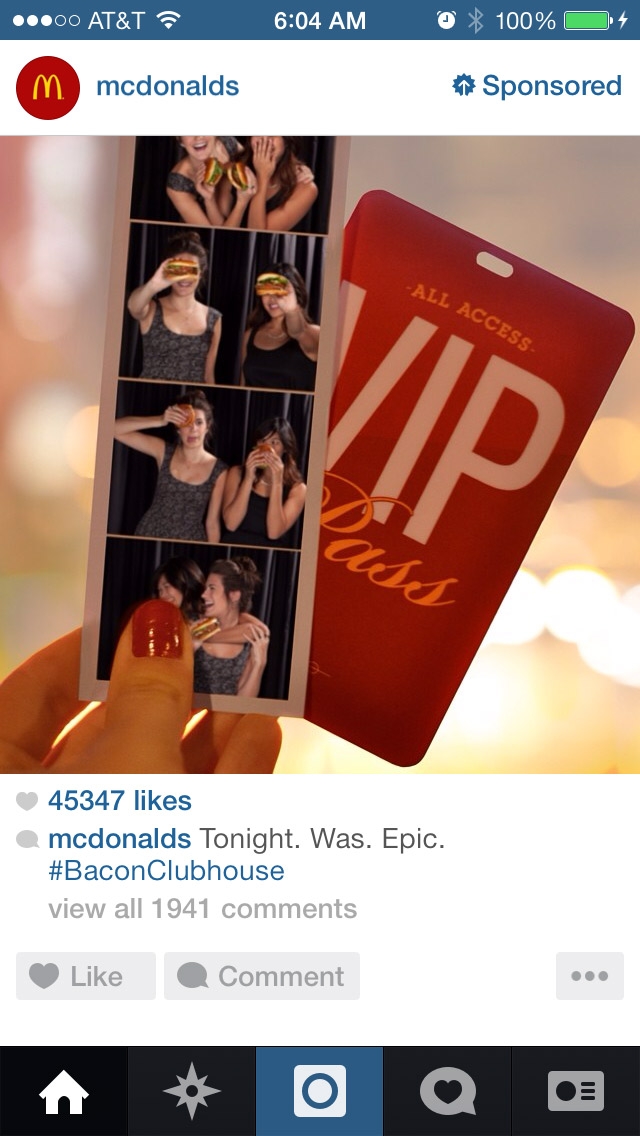 Реклама McDonald’s в Instagram вызвала негативную реакцию у пользователей