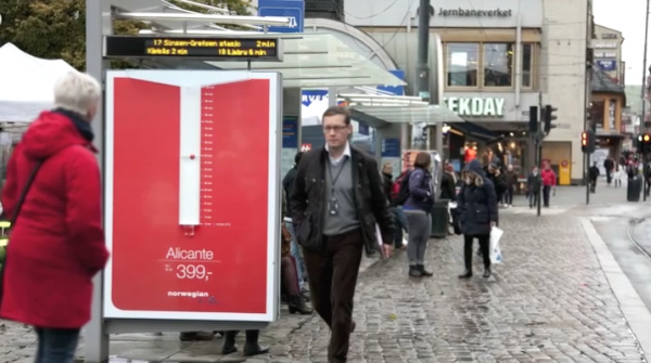 Авиакомпания Norwegian Air и рекламное агентство Kitchen, Осло провели outdoor кампанию с целью продвижения бюджетных перелетов в теплые страны