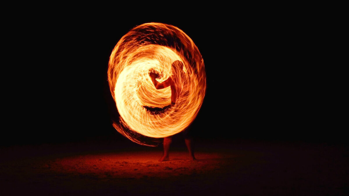 man and fire