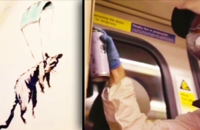 Бэнкси вдохновляет носить маски новым граффити в лондонском метро