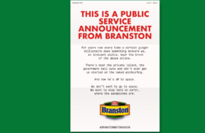 Британский бренд Branston Pickle разместил язвительный твит против Ричарда Брэнсона