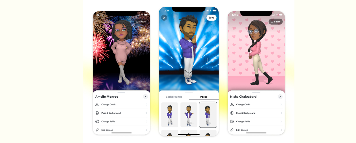 Профілі Snapchat отримали новий вид завдяки 3D Bitmoji