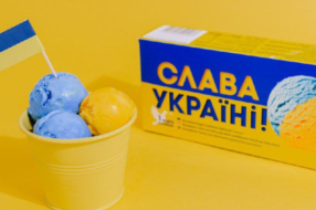 У Латвії створили жовто-блакитне морозиво «Слава Україні»