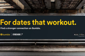 Білборди Gymshark та Bumble закликали займатись спортом на побаченнях